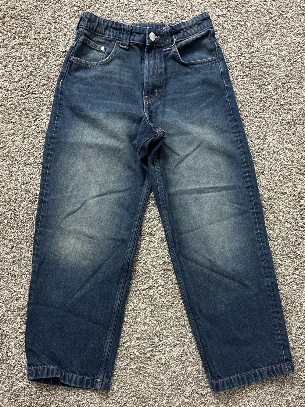 H&M Kids Baggy Dark Blue Washed Jeans Wide Leg Size 12 Unisex